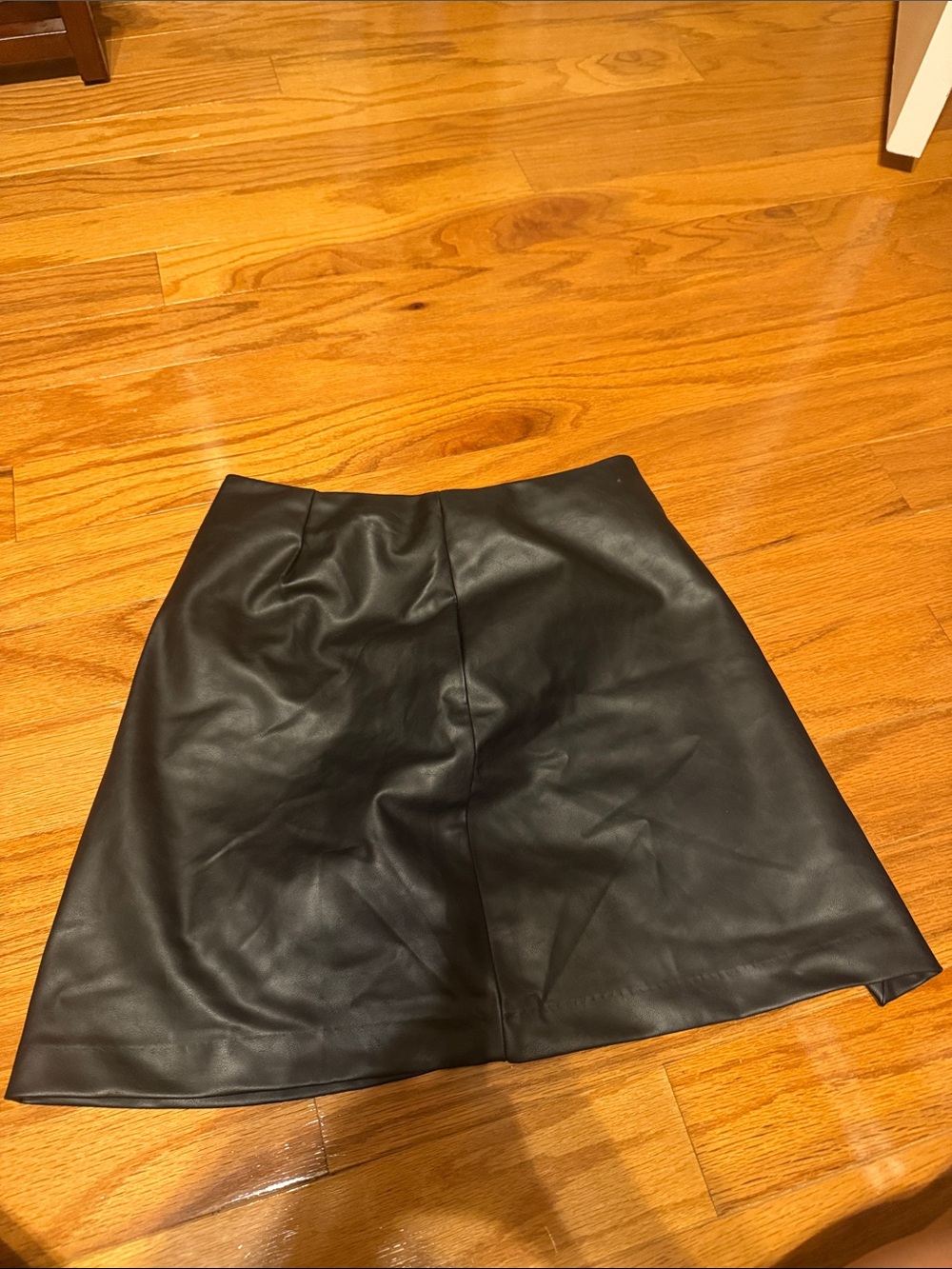 Old Navy Black Faux Leather A-Line Skirt